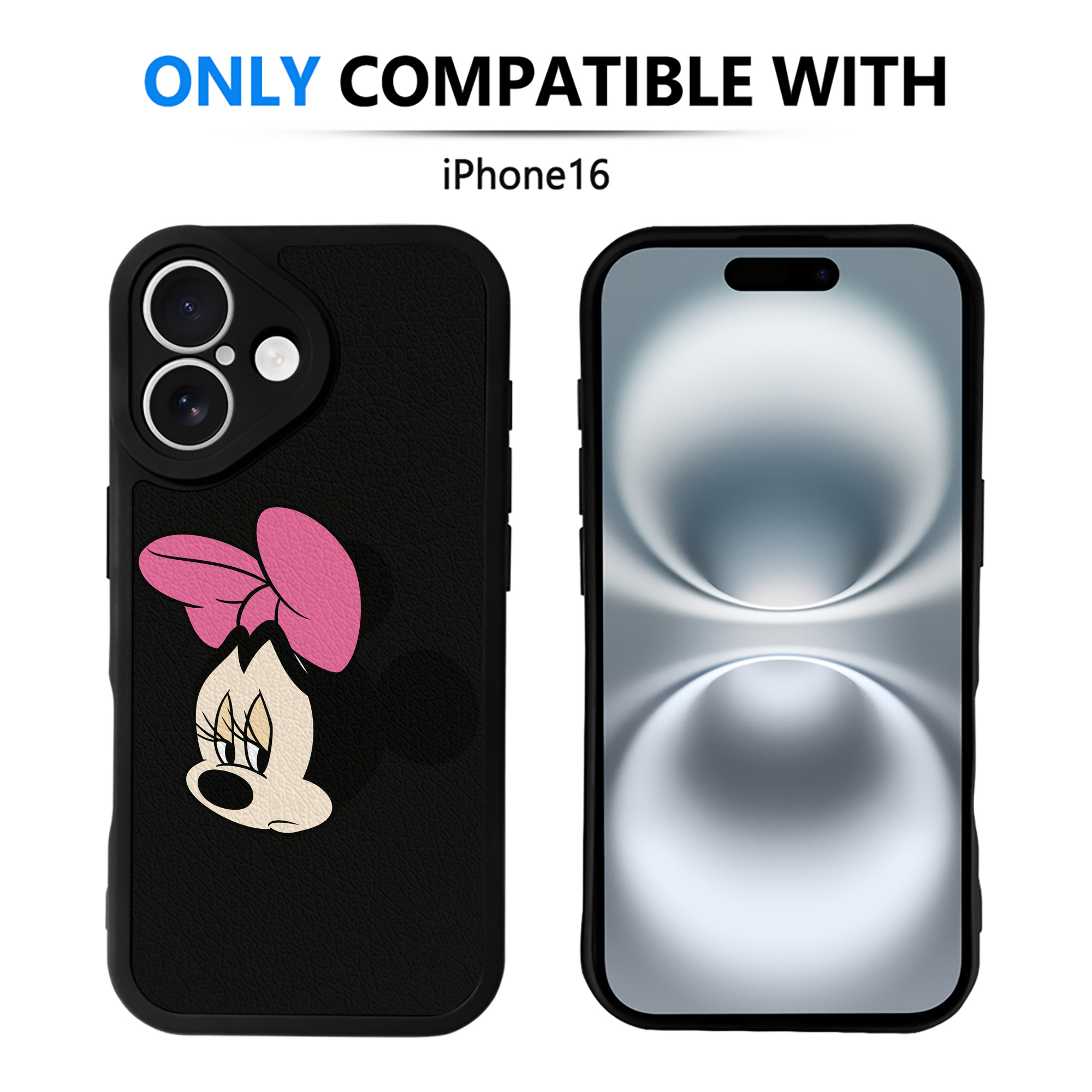 （画像用） ミッキーマウス Mickey Mouse 【iPhone 16シリーズ対応】シリコンスマホケース（レザー調） 材質：シリコン